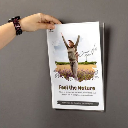 Duvar Tipi Dikey A5 U Pleksi Şeffaf Föylük Broşürlük Fiyatlık 50li Paket