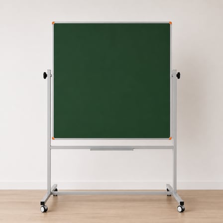 Emaye Yüzey 360° Dönerli Mobil Yazı Tahtası 120x120cm Yeşil