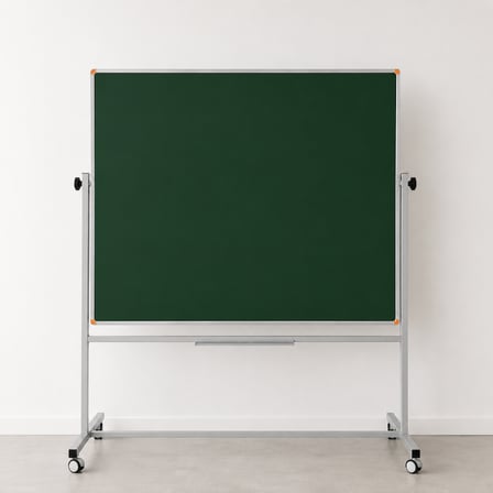 Emaye Yüzey 360° Dönerli Mobil Yazı Tahtası 120x140cm Yeşil