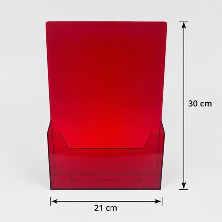 Şeffaf Kırmızı Renk A4 Masaüstü Broşürlük Fiyatlık 10lu Paket