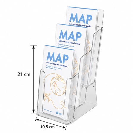 3 Katlı 1/3 A4 Masaüstü Broşürlük 5li Paket