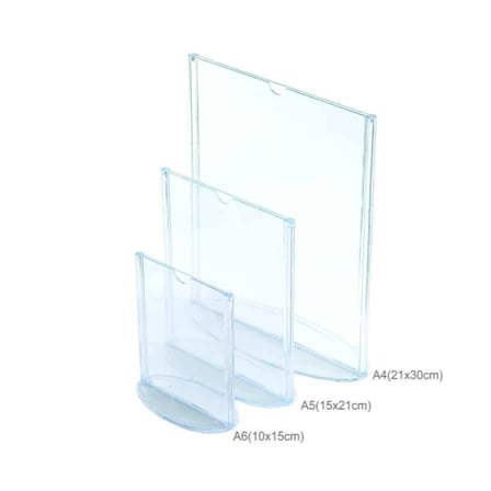 A6 Oval Tabanlı Masaüstü Şeffaf Föylük Broşürlük Fiyatlık 50li Paket