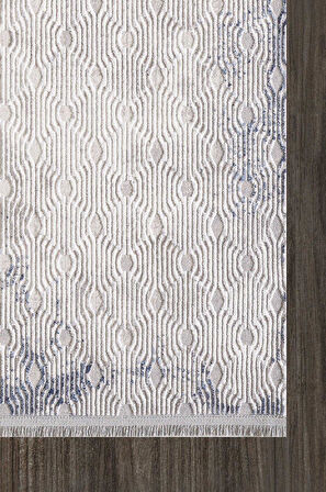 Artemis Halı Artex 02503A Gri Mavi Modern Saçaklı Halı