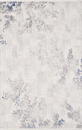 Artemis Halı Artex 02506A Krem Mavi Çiçekli Desen Halı
