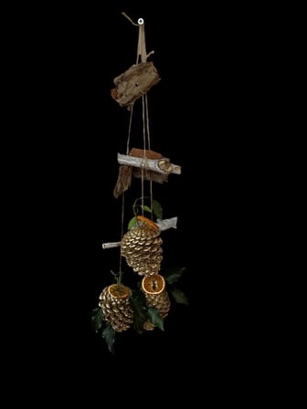 3 Lü Set Kapı Ve Duvar Süsü Doğal Kozalak Portakal Reindeer Moss Hasır İp Hobi Parti Yılbaşı Dekor