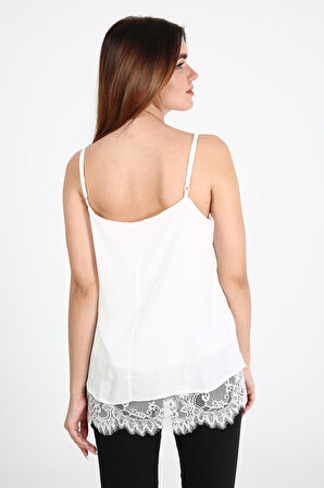 ALEXANDERGARDI UCU DANTELLİ ASKILI BLUZ (ARTNR5473)
