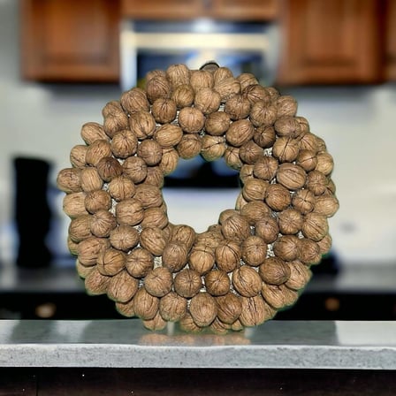 KAPI SÜSÜ NATURAL DOĞAL ŞOKLANMIŞ CEVİZ ÇELENK HANDMADE ELYAPIMI HOME DECO PRESERVED WREATH
