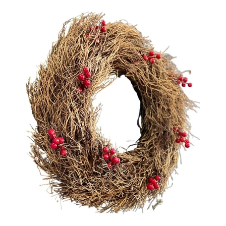 Yeni̇ Yilbaşi Noel Strong Çelenk 50Cm - Parti̇ Eğlence Hobi̇ Kapi Süsü Dekorasyon Natural