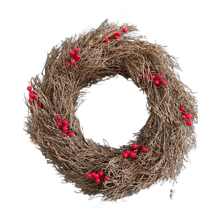 Yeni̇ Yilbaşi Noel Strong Çelenk 50Cm - Parti̇ Eğlence Hobi̇ Kapi Süsü Dekorasyon Natural