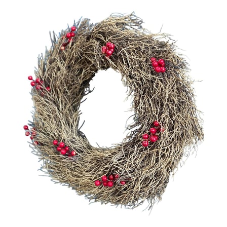 Yeni̇ Yilbaşi Noel Strong Çelenk 50Cm - Parti̇ Eğlence Hobi̇ Kapi Süsü Dekorasyon Natural