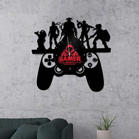 
Gamer Esports Playstation Oyun Konsolu Ahşap Duvar Saati 45x50cm