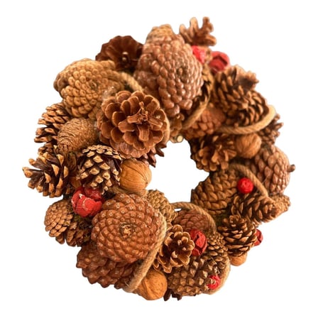 Kapı Süsü Masaüstü Dekorasyon Duvar Dekor Natural Çelenk - Noel - Yılbaşı - Parti Eğlence Handmade