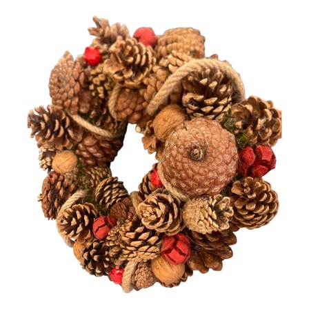 Kapı Süsü Masaüstü Dekorasyon Duvar Dekor Natural Çelenk - Noel - Yılbaşı - Parti Eğlence Handmade