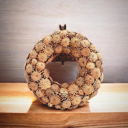 Yılbaşı Yeni Yıl Kalın Kozalak Çelenk Kapı Süsü Noel Parti Handmade El yapımı