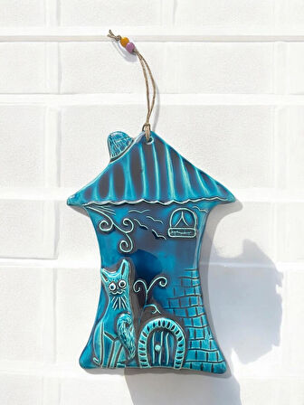 Dekoratif Büyük Boy 1 Adet El Yapımı Ev Tasarımlı Kapı - Duvar - Bahçe Süsü