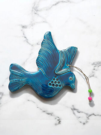 Dekoratif Büyük Boy 1 Adet El Yapımı Kuş Tasarımlı Kapı - Duvar - Bahçe Süsü