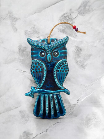 Dekoratif Büyük Boy 1 Adet El Yapımı Baykuş Tasarımlı Kapı - Duvar - Bahçe Süsü