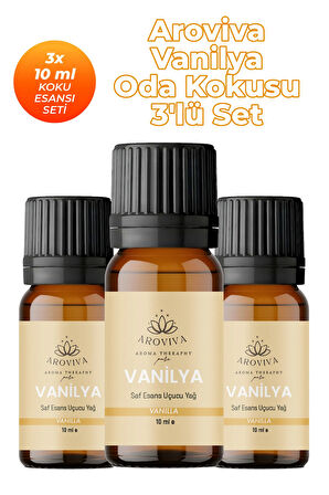 Vanilya Oda Kokusu 3'Lü Set- Doğal Esansiyel Uçucu Yağ, Difüzör Esansı, Buhurdanlık Yağı Vanilya Oda Kokusu 3'Lü Set- Doğal Esansiyel Uçucu Yağ, Difüzör Esansı, Buhurdanlık Yağı