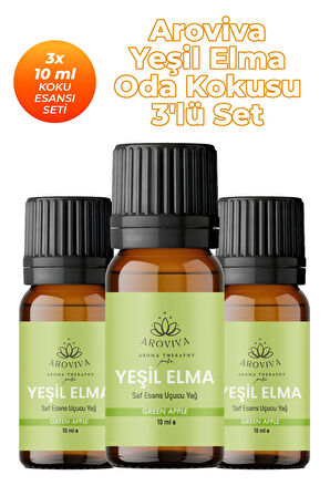 Yeşil Elma Oda Kokusu 3'Lü Set- Doğal Esansiyel Uçucu Yağ, Difüzör Esansı, Buhurdanlık Yağı Yeşil Elma Oda Kokusu 3'Lü Set- Doğal Esansiyel Uçucu Yağ, Difüzör Esansı, Buhurdanlık Yağı