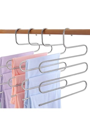 2 Adet Metal Pantolon Eşarp Askısı 5 Katlı 2 Adet Askı