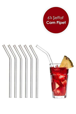 ARVALE Şeffaf 6'lı Cam Eğimli Pipet