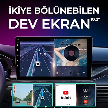 10.2 inç Android Ekran 2GB RAM 32GB Multimedia Geri Görüşlü