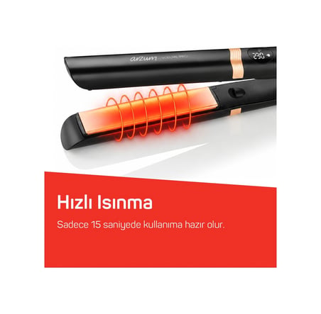 Arzum Ar5184 Volume Pro İnce Plakalı Saç Düzleştirici Siyah