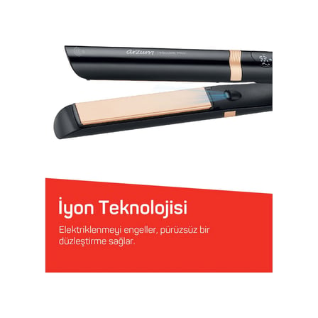 Arzum Ar5184 Volume Pro İnce Plakalı Saç Düzleştirici Siyah