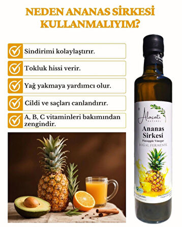 Ananas Sirkesi Doğal Fermantasyon 500 ml x2 Adet