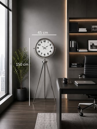 Silver Antiique 150 x 45 Cm Tripod Ayaklı Saat