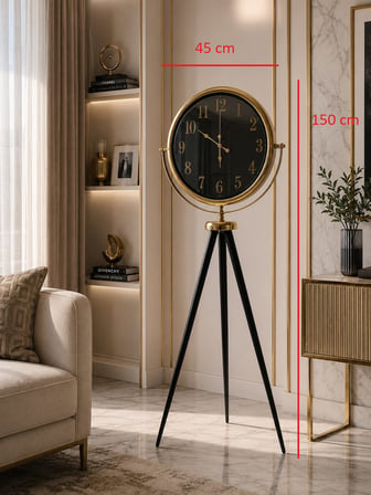Gold Elite Aynalı Tripod 150 x 45 Cm Ayaklı Saat