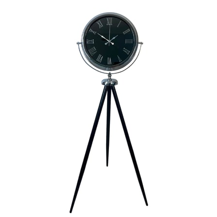 Krom Siyah İnci Aynalı Tripod 150 x 45 Cm Ayaklı Saat