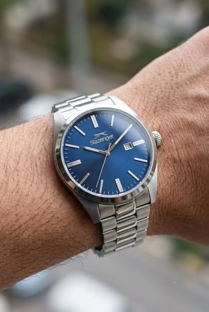 Slazenger Gümüş Erkek Kol Saati | 42 mm Paslanmaz Çelik Kasa, Lacivert Kadran