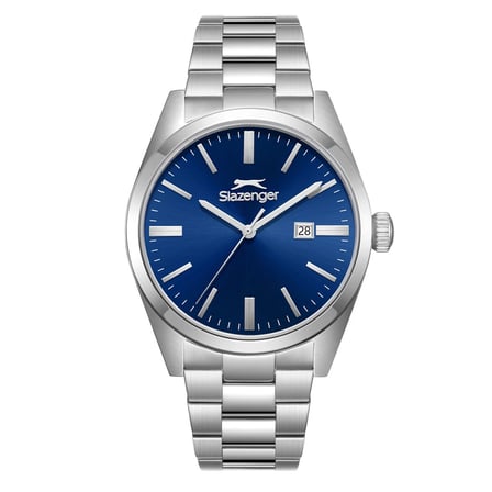 Slazenger Gümüş Erkek Kol Saati | 42 mm Paslanmaz Çelik Kasa, Lacivert Kadran