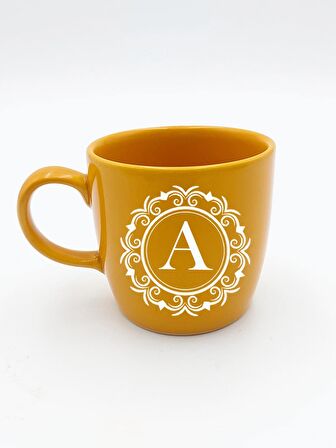 Kişiye Özel Turuncu Kupa & Gold Metal Kutulu Mum & Kuru Çiçek Demeti Hediye Seti