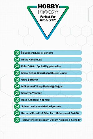 Ultra Şeffaf Tek Döküm Epoksi 7,5kg SET Masa Sehpa için KALIN DÖKÜM