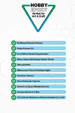 Ultra Şeffaf Döküm Tipi Epoksi Reçine 15 kg SET Epoxy Masa Sehpa için