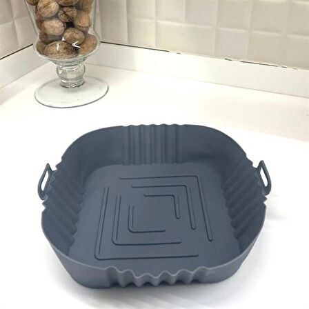 BUFFER® Renkli Isıya Dayanıklı Yıkanılabilir Silikon Fırın Airfryer Kare Model Pişirme Matı 20 cm