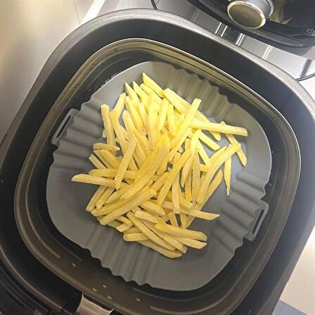 BUFFER® Renkli Isıya Dayanıklı Yıkanılabilir Silikon Fırın Airfryer Kare Model Pişirme Matı 20 cm