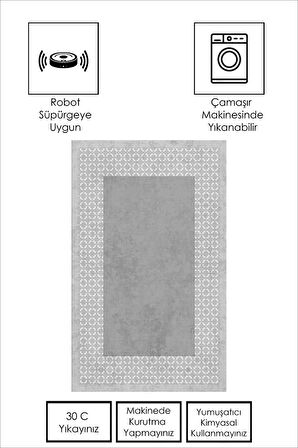 BEJ-LACİVERT Modern Çerçeve Desen Halı B1326