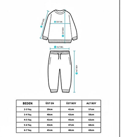 Erkek Çocuk  Ekru Güneş Ay Pamuklu 3 İplik Fırçalı Kumaş Alt Üst Eşofman Takımı 
