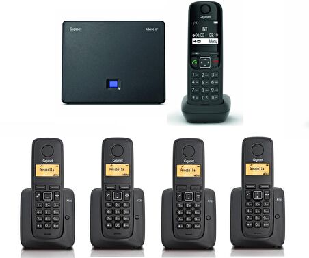 Gigaset AS690 IP 5 Dahili Dect Telsiz Kablosuz Telefon Santrali