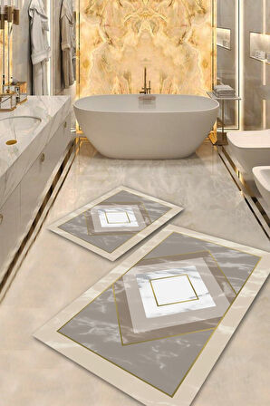 Multi  Kaymaz Taban Tasarım Banyo Paspas  BB-101