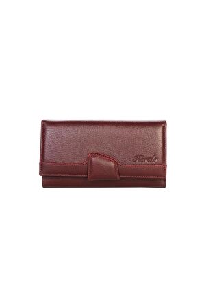 Karalı Deri Hakiki Deri Kadın Cüzdanı Bc476 Bordo BC476