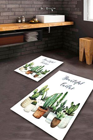 Beyaz Pvc Deri Kaymaz Taban Kaktüs Banyo Klozet Takımı BPS-1065