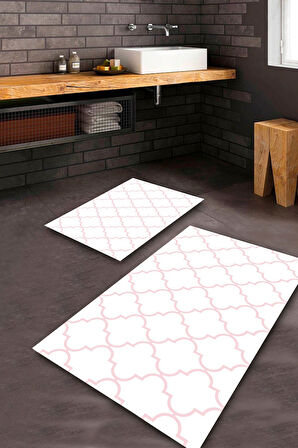 Beyaz Pvc Deri Kaymaz Taban Tasarım Banyo Klozet Takımı Saçaksız BPS-1259