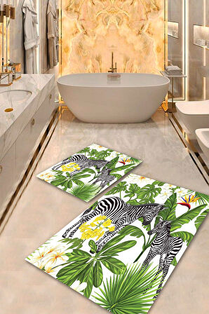 Multi Pvc Deri Kaymaz Taban Zebra Banyo Klozet Takımı Saçaksız BPS-1678