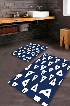 Lacivert Pvc Deri Kaymaz Taban Modern Banyo Klozet Takımı Saçaksız BPS-4072