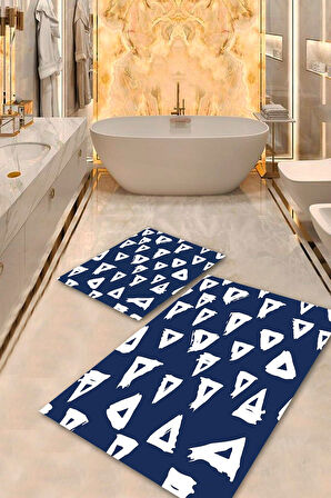 Lacivert Pvc Deri Kaymaz Taban Modern Banyo Klozet Takımı Saçaksız BPS-4072