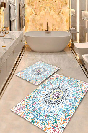 Multi Pvc Deri Kaymaz Taban Dekor Banyo Klozet Takımı Saçaksız BPS-4089